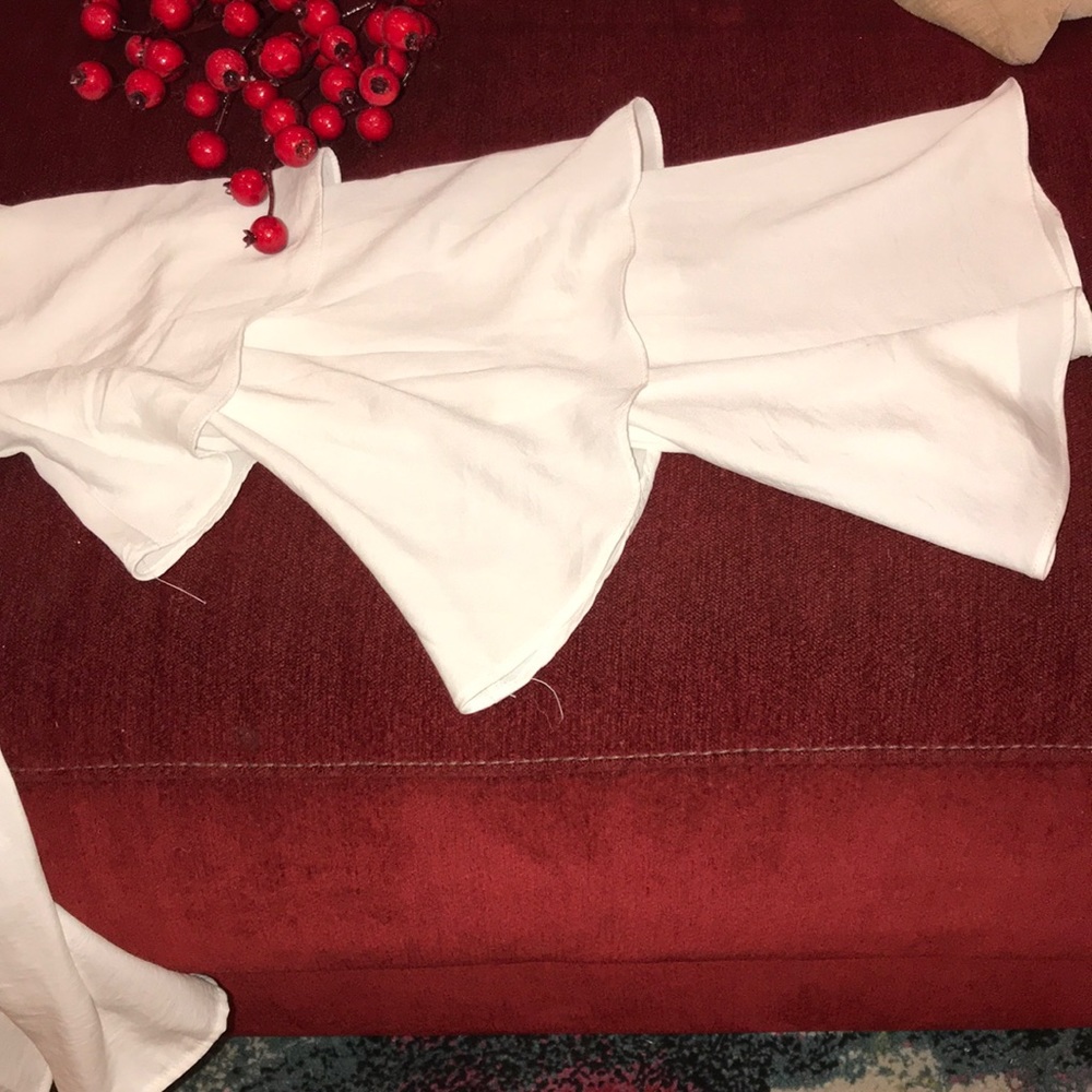 🛍NWT Do + Be Ruffled Tiered Layered White Blouse - Picture 4 of 4